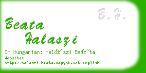 beata halaszi business card